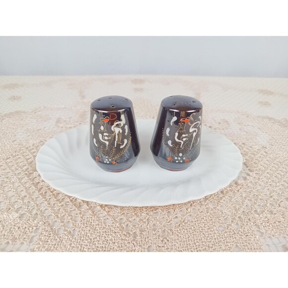 Japanese Style Hand Painted Tea Set And Salt Pepper Shaler Chocolate Rooster - Picture 8 of 9